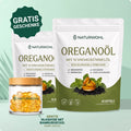 Naturwohl Oreganoöl mit Schwarzkümmelöl – 60 Softgels mit Gratis-Glasdose